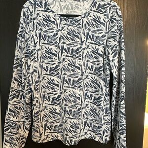 Hang Ten Blue and White Graphic Tee Swim Shirt